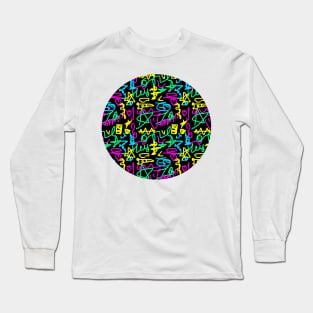 Multicolor Doodling Long Sleeve T-Shirt